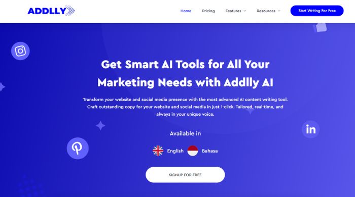 Addlly - Best Rytr Alternative