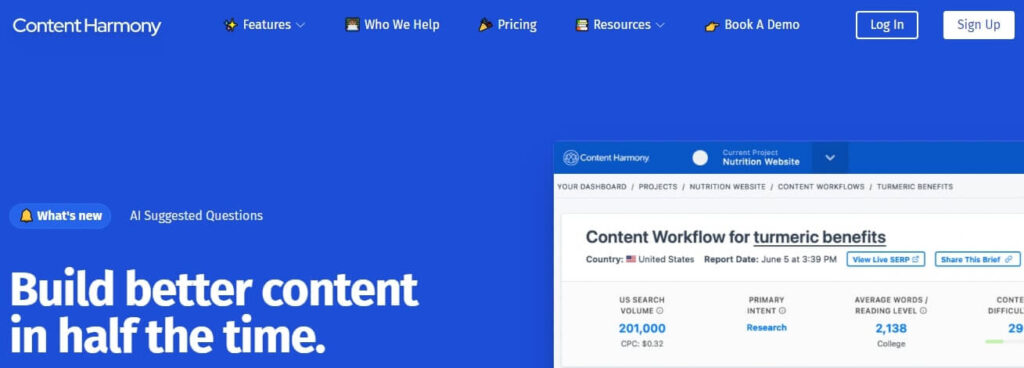 Content Harmony - A Good AI Tool for SEO