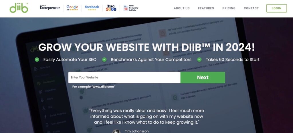 Diib is a good ai tool for seo