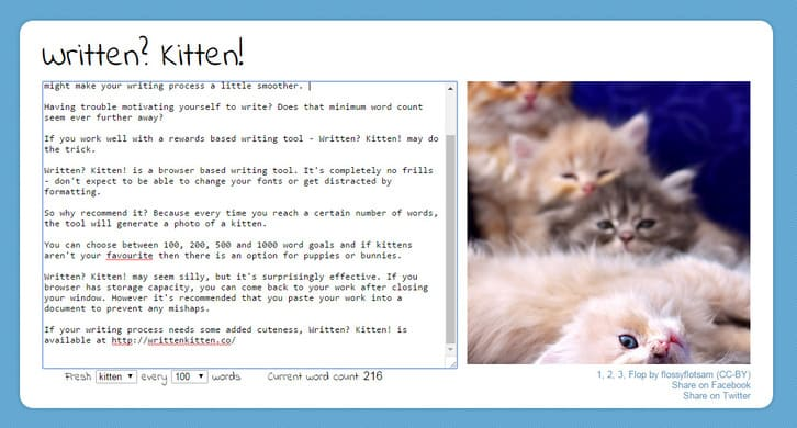 Written? Kitten! Writing App