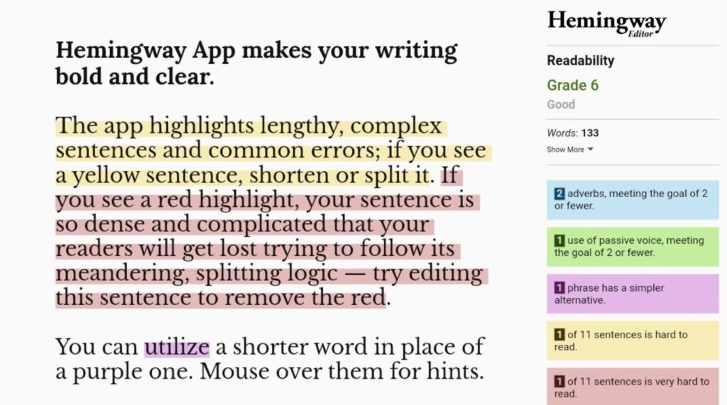 Hemingway App