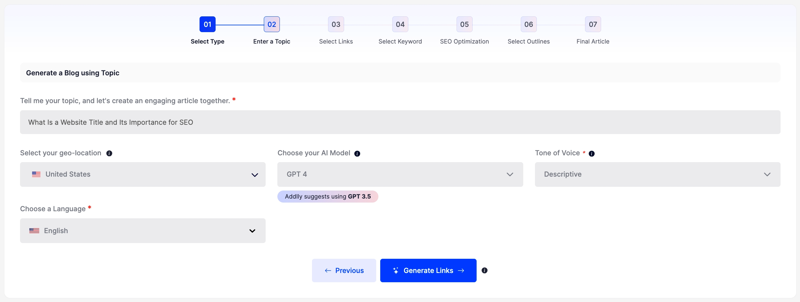 seo blog copilot step 2