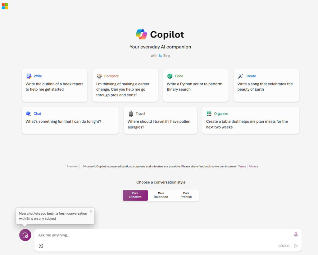 Microsoft Copilot in Bing