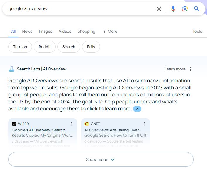 google ai overviews