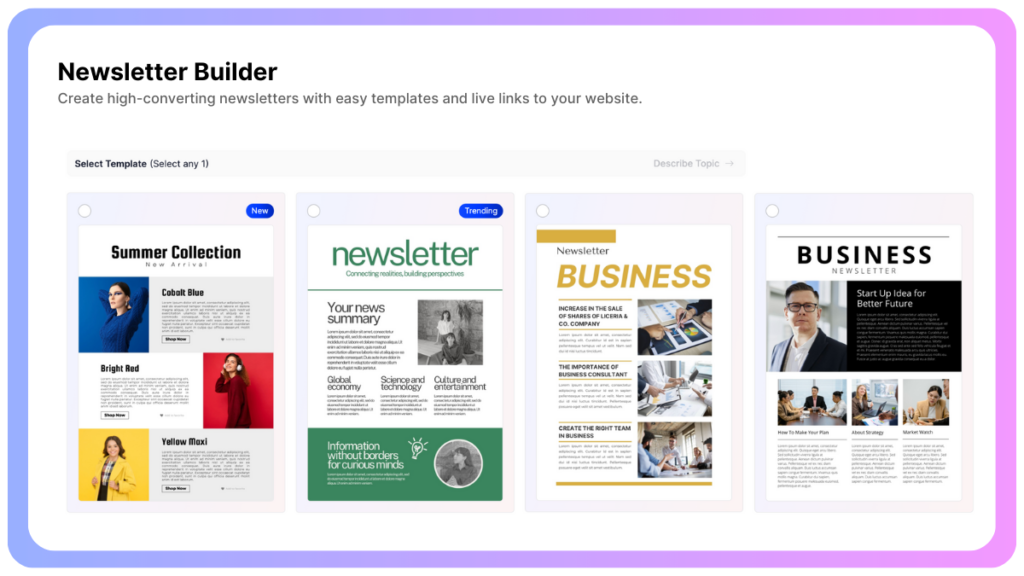 Addlly ai Newsletter generator