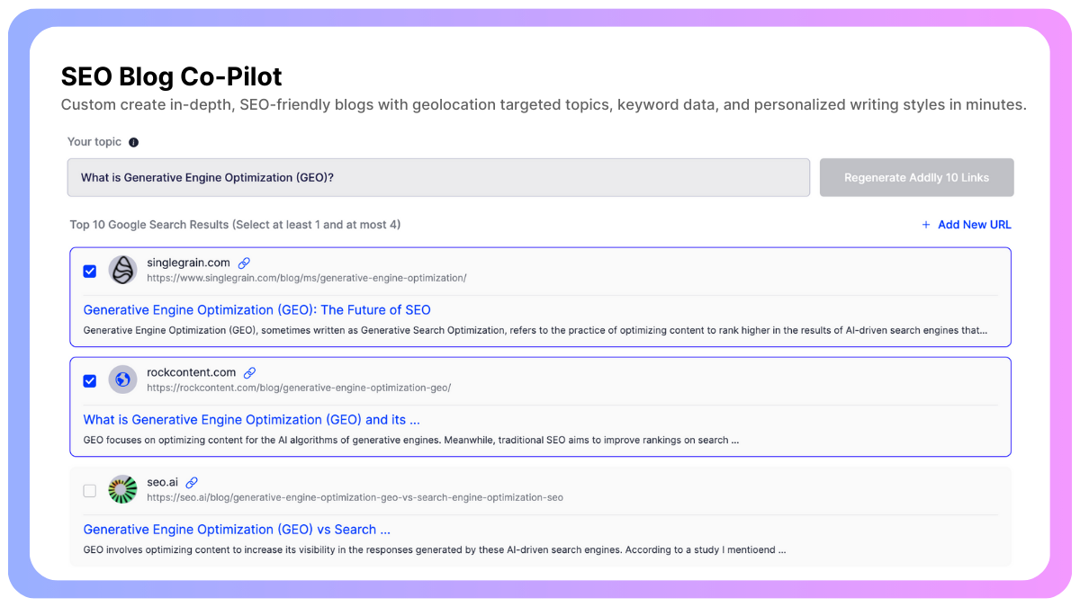 SEO Blog Co-Pilot step 2