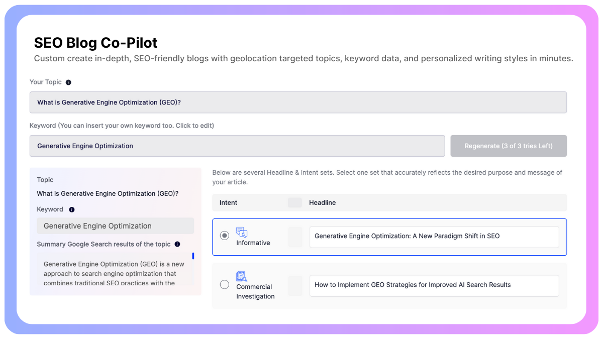 SEO Blog Co-Pilot step 4