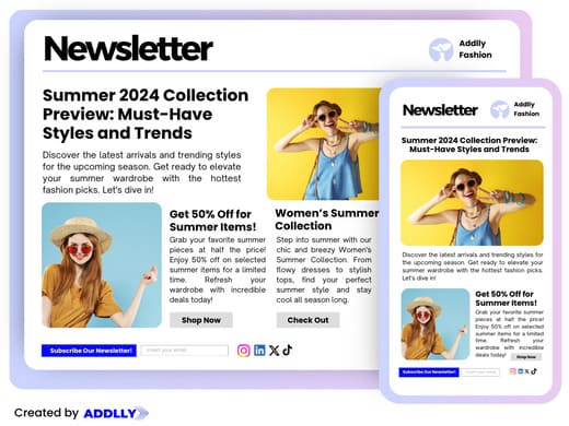 contoh newsletter custom dari Addlly AI 