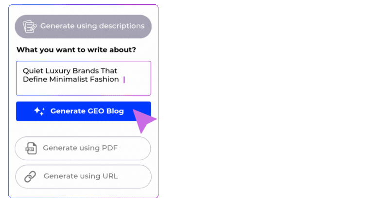 Article Generated in 1 Click