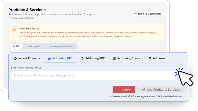 Add Your Product URLs or Details