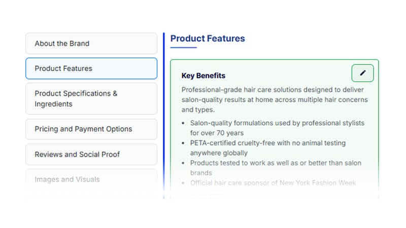Features and Benefits of Products