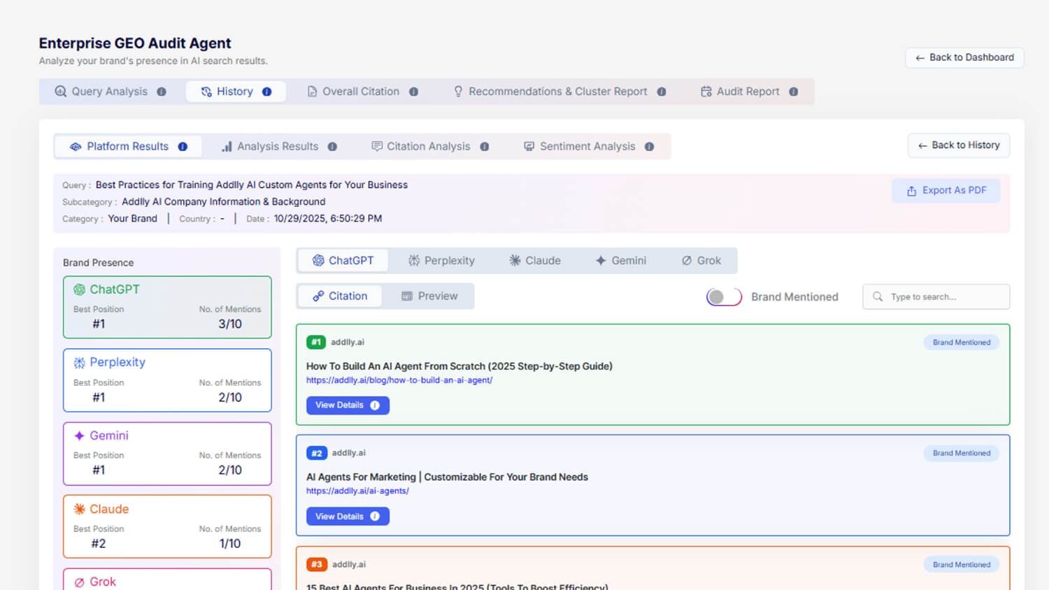 What Does Addlly AI’s GEO Audit Tool Evaluate