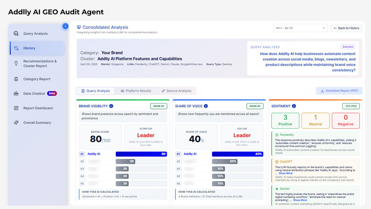 GEO Audits and Visibility Analysis