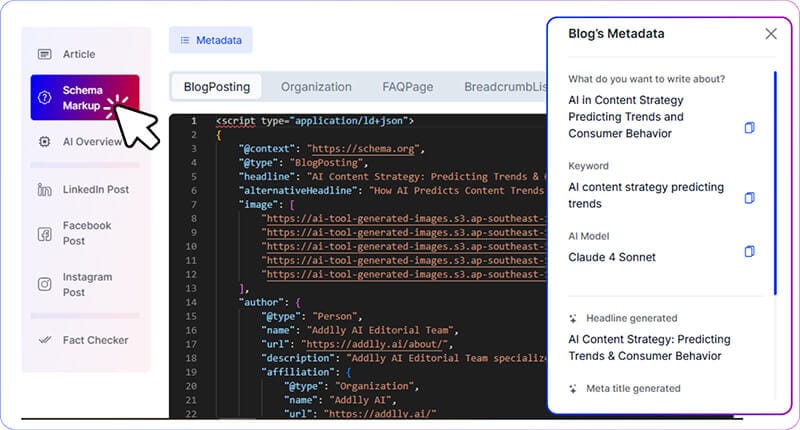 Get Schema and Meta Details