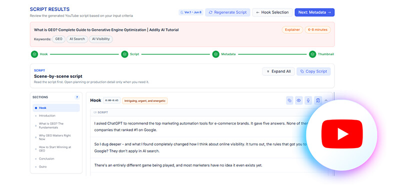 YouTube Script Generation Agent
