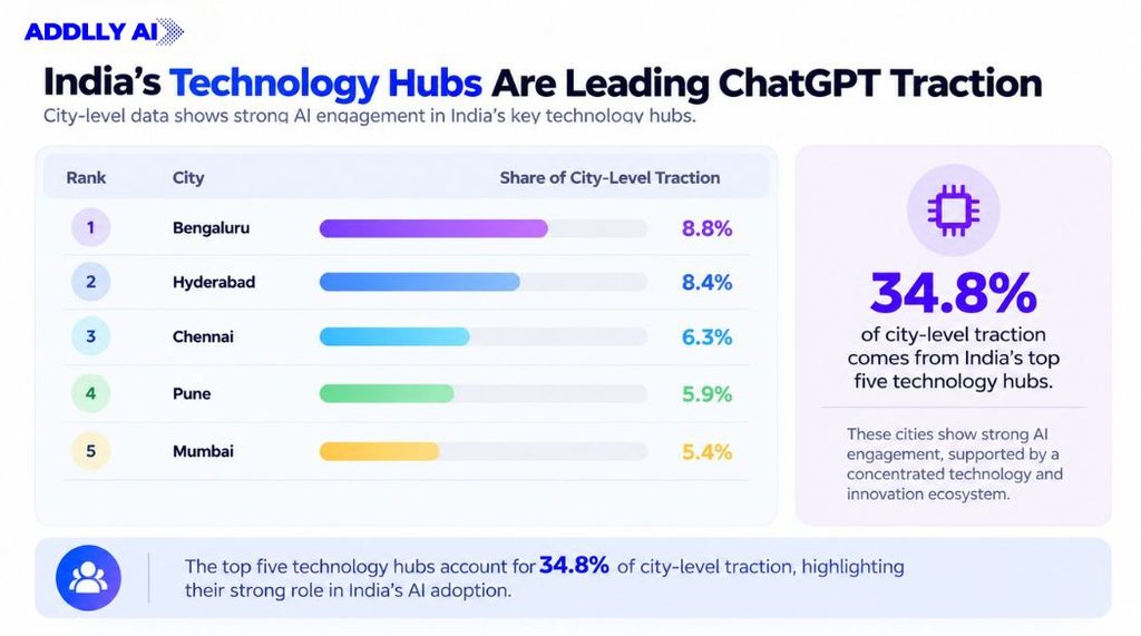 India Technology Hubs Are Leading ChatGPT Traction